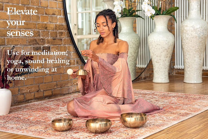 Sonic Energy Klangschalen Set Cosmos Series – 250/650/800/1000 g – Für Meditation &amp; Klangheilung – I