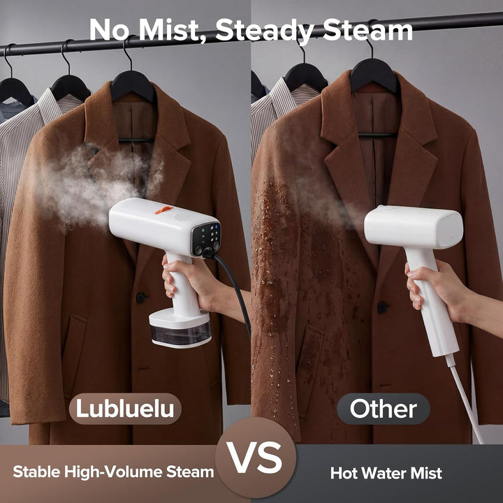 Lubluelu 2100W Garment Steamer, Fast-Heating Handheld Clothes Steamer with 6000Pa Suction, Portable
