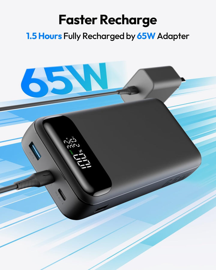 A ADDTOP Power Bank, 20000mAh 65W Phone & Laptop Powerbank, Externe Handyakkus Schnelles Aufladen US
