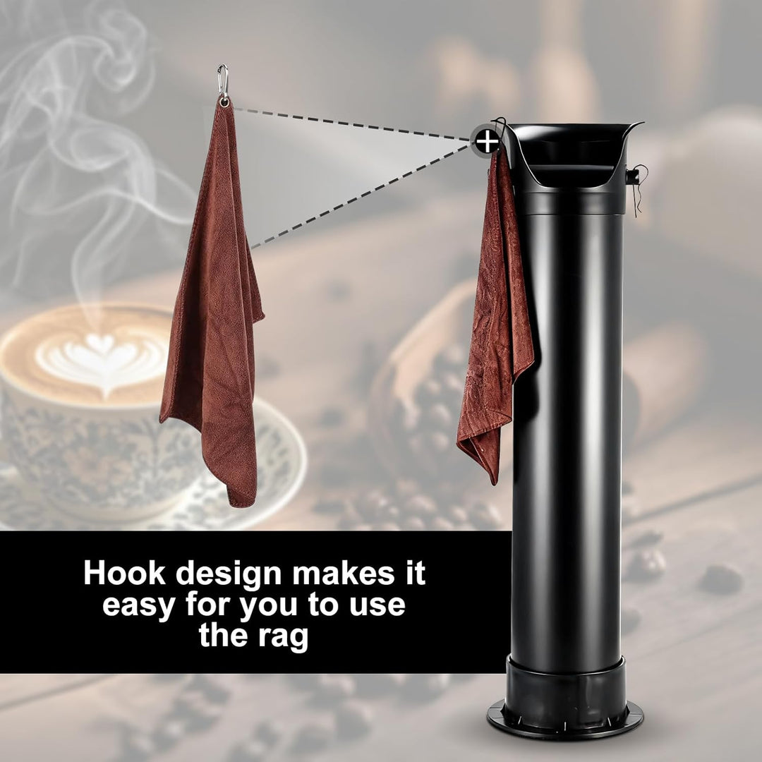 Kaffeeklopfbox, AbklopfbehäLter FüR Espressokaffeesatz Mit Haken Und Handtuch, KaffeeabklopfbehäLter