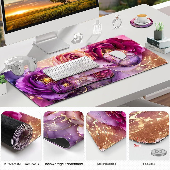 Gaming-Mauspad, grosse Schreibtischunterlage, niedlicher Schreibtischunterlage, 4-in-1-Mauspad, XXL-