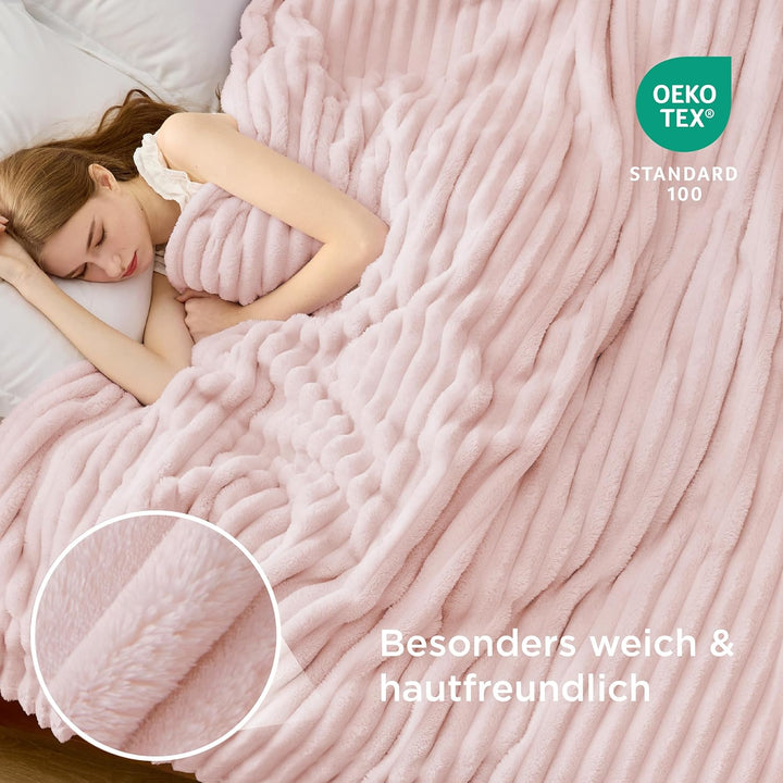 BEDSURE kuscheldecke 220x240 für Zimmer Deko - Tagesdecke, Wolldecke & Fleecedecke, Sofadecke, Weich