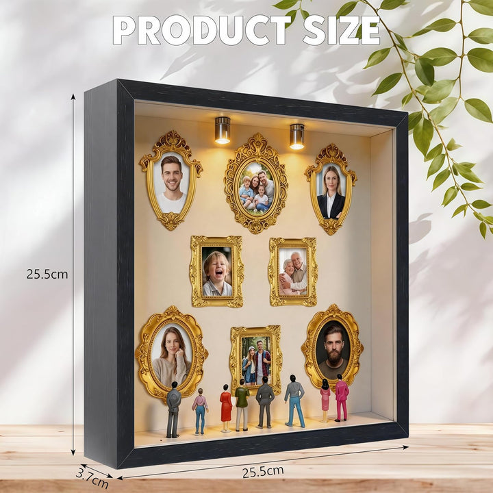 DIY Mini Museum Silhouette Box, Mini Menschen Figuren Museum mit Mini Bilderrahmen Vintage & Miniatu