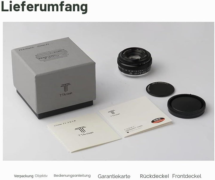 TTArtisan APS-C 25 mm F2 Metallgehäuse, kompatibel mit Nikon Z-Halterung, Schwarz, 25 mm F2