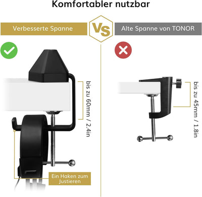 TONOR Mikrofon Ständer, einstellbarer Mikrofonarm mit Popschutz, 3/8" bis 5/8" Adapter, Mikrofonclip