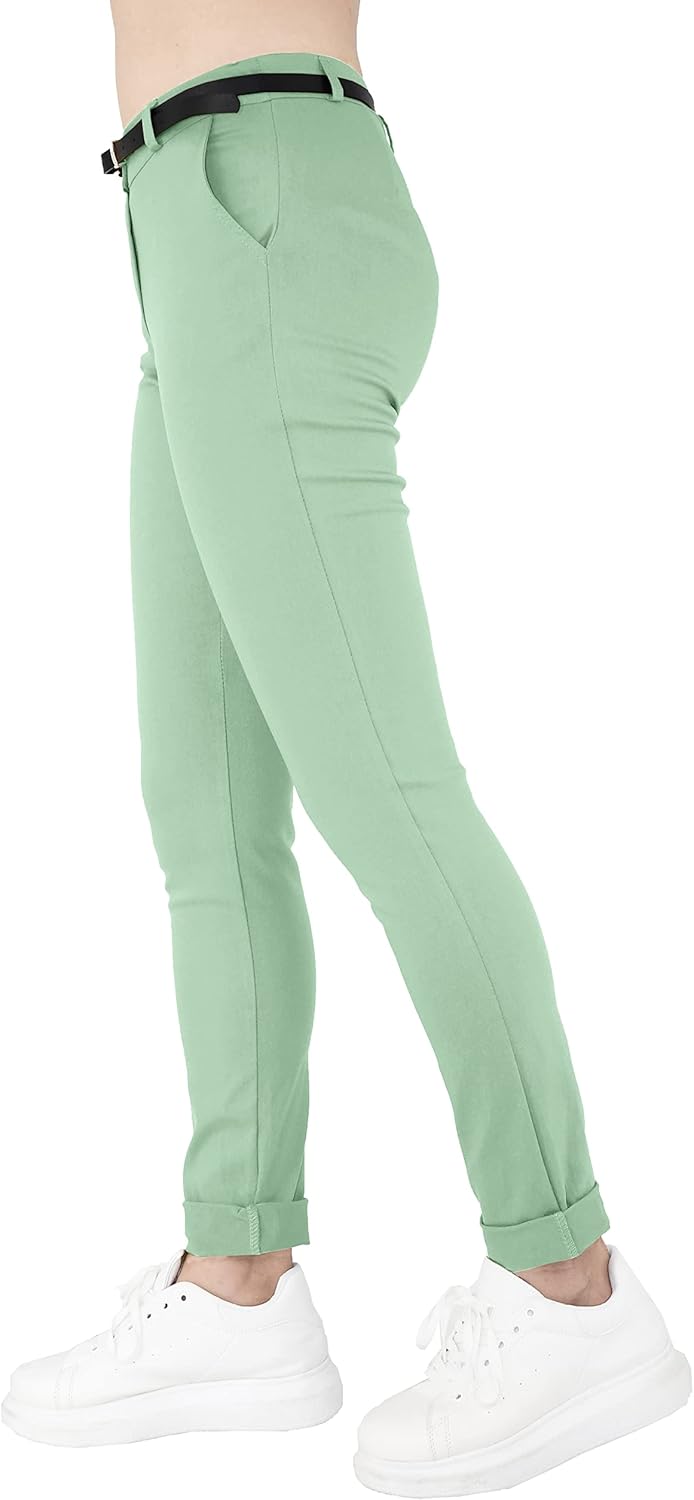 JOPHY & CO. Elastische Damen-Chino-Hose mit Gürtel (Artikelnummer: 3008)