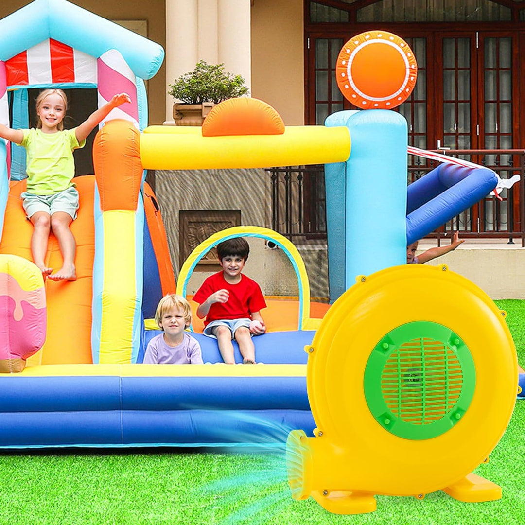 RELAX4LIFE 450W Gebläse Hüpfburg, Luftgebläse mit Praktischem Griff und 2 Erdspiessen, Leistung 1650