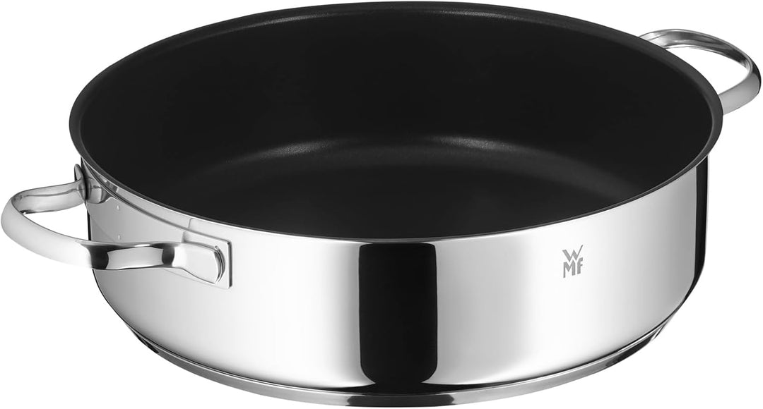 WMF Devil Schmorpfanne 24cm Induktion, Bräter, Schmortopf mit Deckel 5l, Cromargan Edelstahl beschic