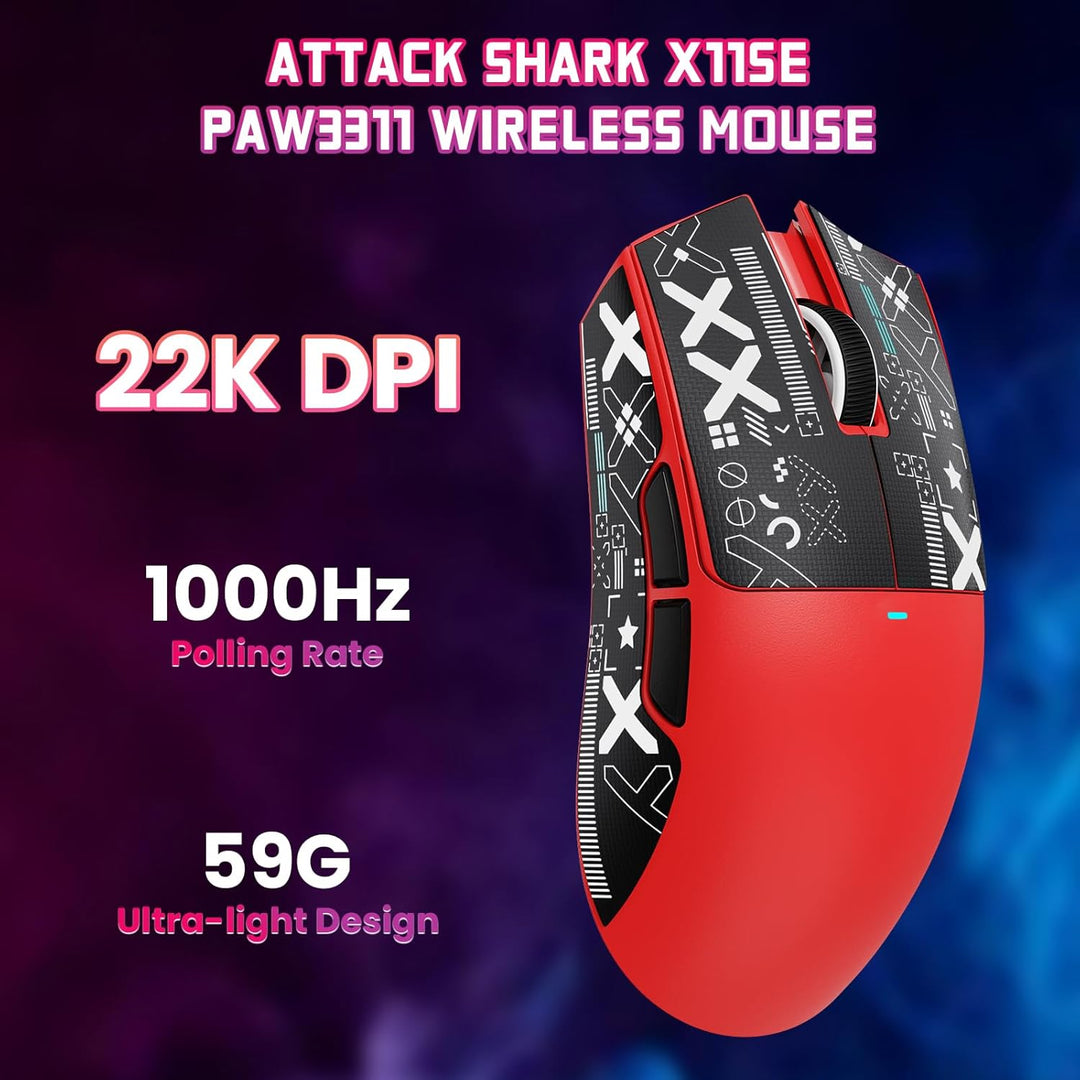 ATTACK SHARK X11 SE Kabellose Gaming-Maus, PixArt PAW3311 Gaming-Sensor, BT/2.4G Wireless/Kabelgebun