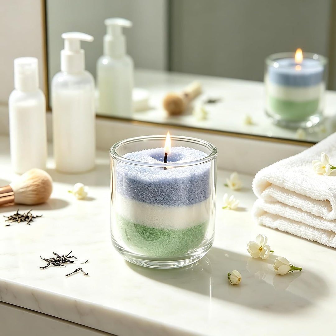 CandHeal Pearled Kerzensand,Duftendes Kerzenwachs für DIY Kerzen, Kerzen selber machen Set mit Docht