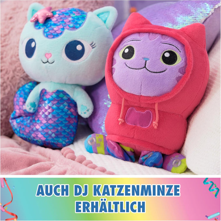 DREAMWORKS GABBY'S DOLLHOUSE - 25 cm grosse Plüsch-Katze MerCat (deutsch: Meerkätzchen), Premium Plü