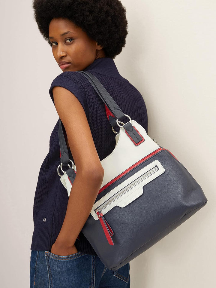 TOM TAILOR bags Jule Damen Shopper Umhängetasche ReissverschlussBraun 33 x 15 x 29,5 Mixed Taupe, 33