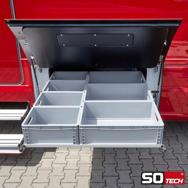 1 Paar SOTECH Schwerlastauszüge VarioSlide KV2-100-H53-L350-EH 350 mm mit Lock-in/out Einrastfunktio