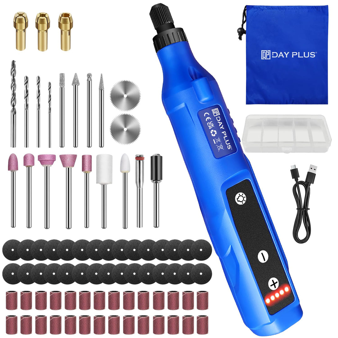 Mini-Akku-Rotationswerkzeug, 5 Geschwindigkeiten, 3,7V wiederaufladbar, mit 80 Zubehörteilen, USB-Au