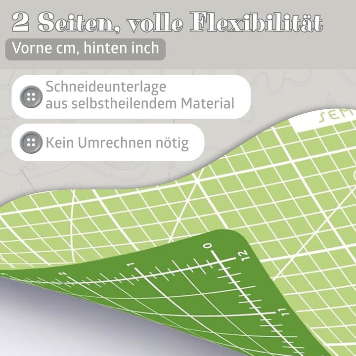 SEMPLIX Schneidematte A0 selbstheilend 120 x 80 cm Patchwork Basteln | Grosse A0 Schneidematte 120 x