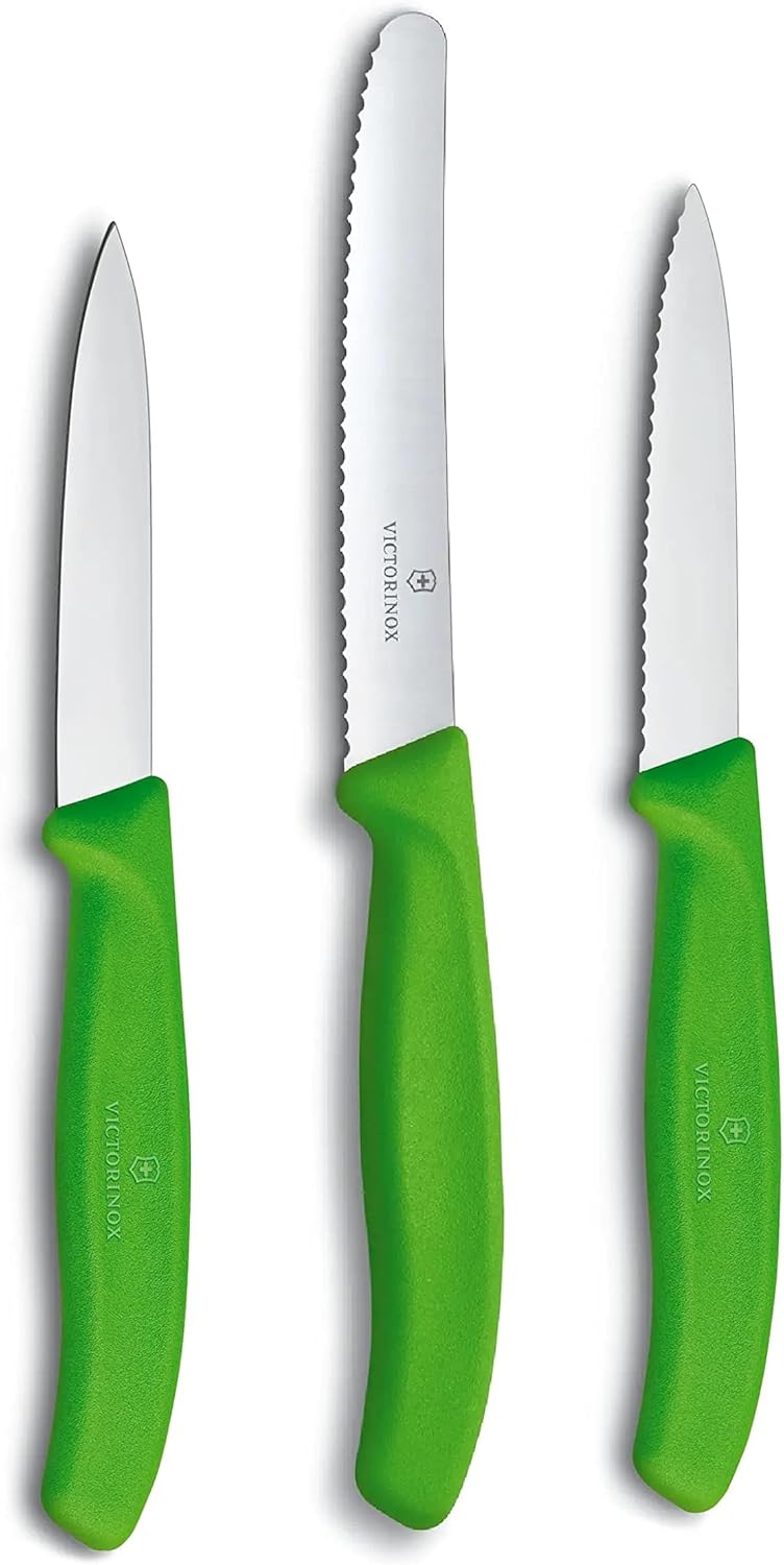 Victorinox 3-tlg Gemüsemesser-Set Swiss Classic - Küchenmesser, Obstmesser - Swiss Made - Grün Grün