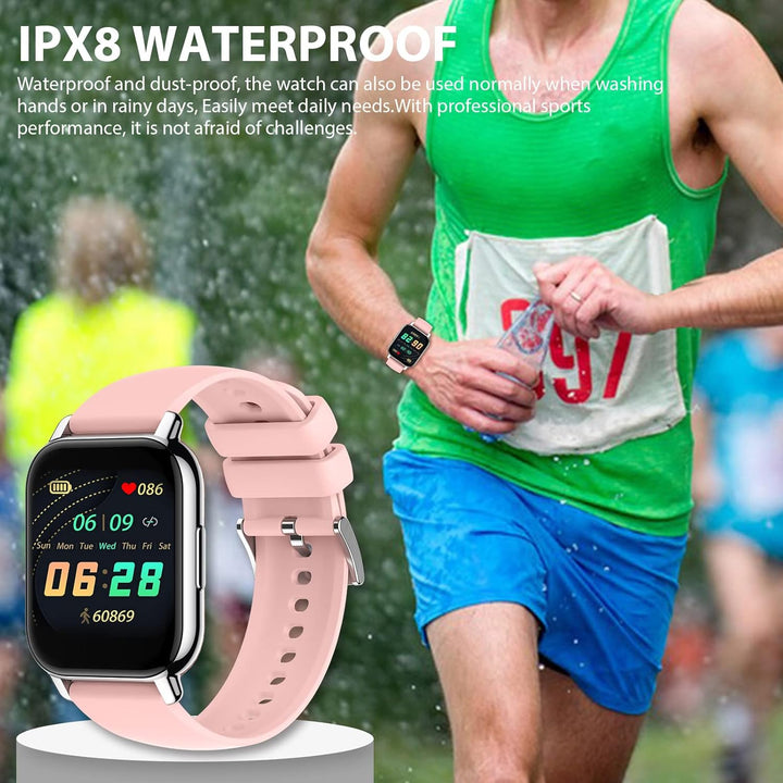 SUPBRO Smartwatch 1.85" Armbanduhr mit personalisiertem Bildschirm Bluetooth Anruf Musiksteuerung, H