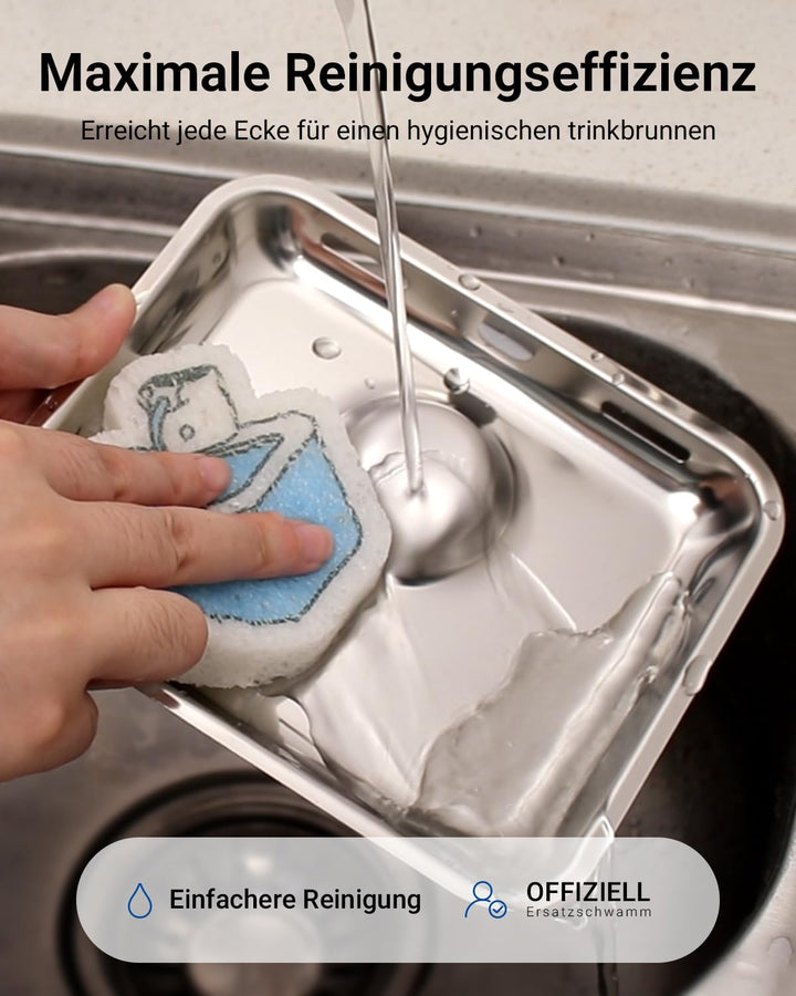 DownyPaws Trinkbrunnen für Katze kabellos Filter 6 STK Für DPWFP6 mit Reinigungsschwamm und -bürste