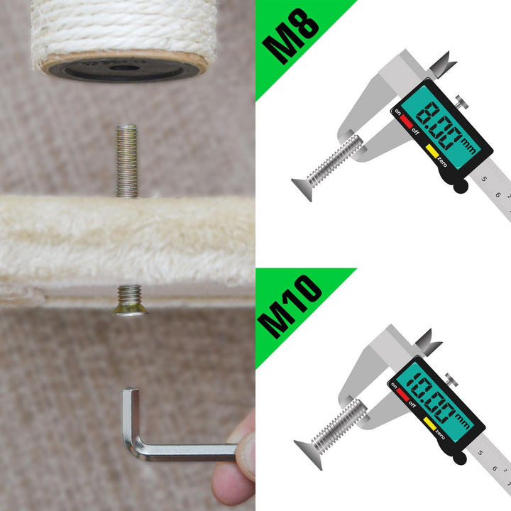 eyepower Sisal Ersatzstamm für Kratzbaum - 40 cm Ø 7,1 cm M10 - Pfotenfreund Kratzstamm rund Ersatzt