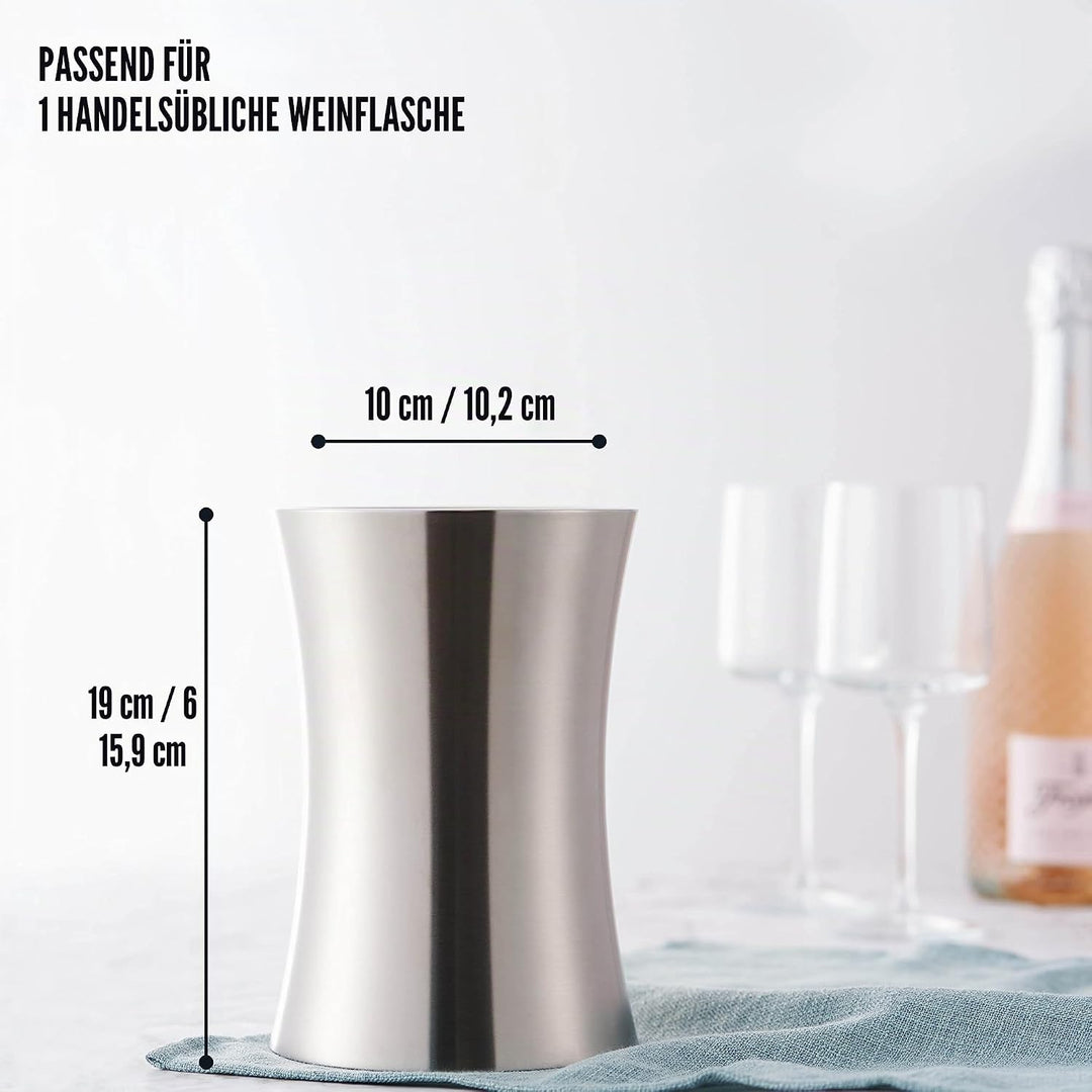 Oak & Steel - Premium Silber Doppelwandiger Edelstahl Weinkühler mit Geschenkbox - weinkühler sektkü