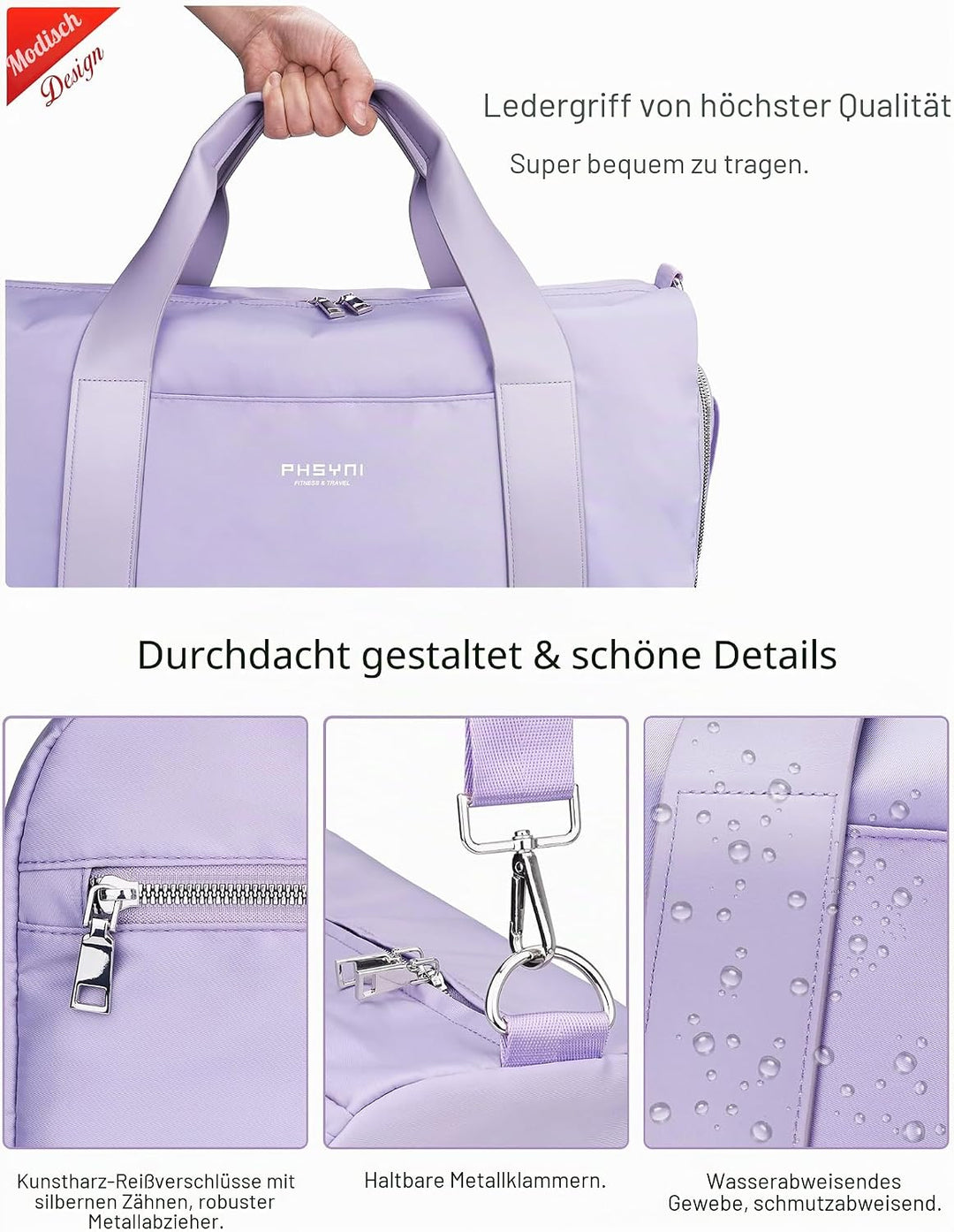 19 Zoll Sporttasche Reisetasche für Damen und Herren,wasserdichte Handgepäcktasche,Trainingstasche f
