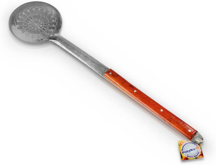 ZARENHOFF Set - Usbekischer Gusseisen Kasan 22 L runder Boden, Deckel aus Aluminiumguss 2 Schaumlöff