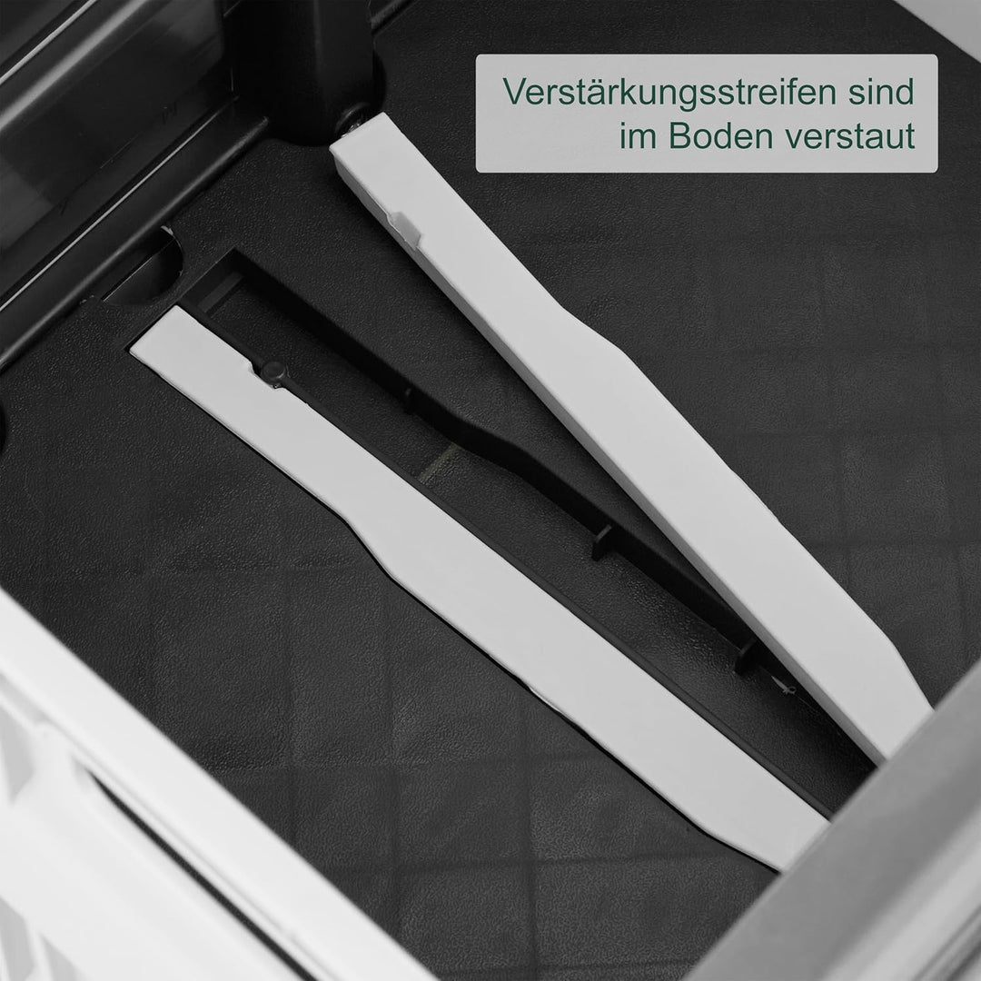 Relaxdays Einkaufstrolley, klappbar, Einkaufskorb mit Rollen, Deckel & Teleskopgriff, bis 35 kg, Rol