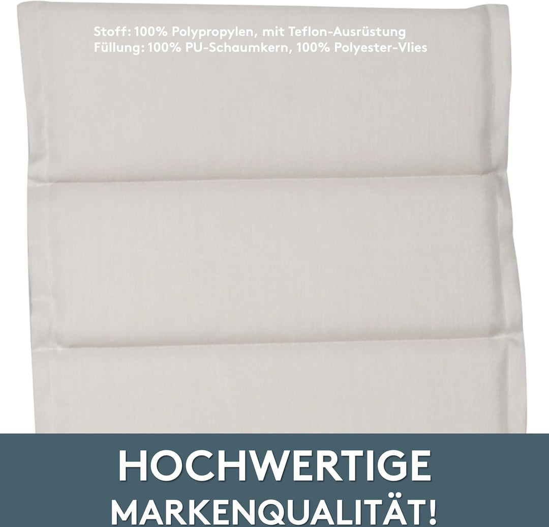 LILENO HOME Gartenstuhl Auflagen als [2er Set - Hochlehner] in Natur - Bequeme Liegen als Sitzauflag