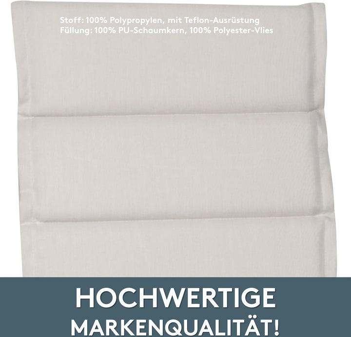LILENO HOME Gartenstuhl Auflagen als [2er Set - Hochlehner] in Natur - Bequeme Liegen als Sitzauflag