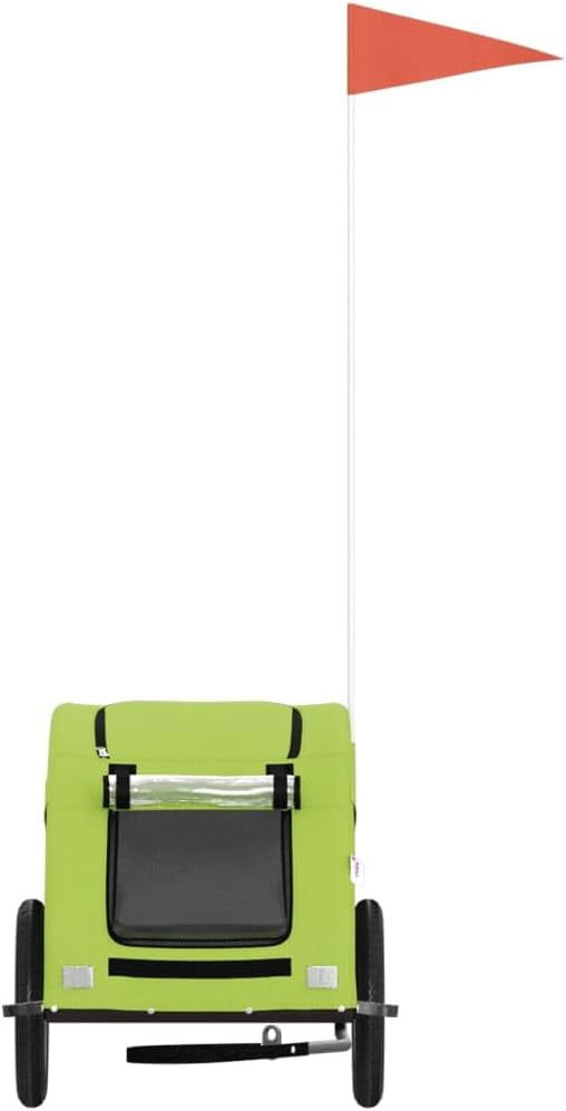 Fahrradanhänger Hunde Grün Oxford-Gewebe und Eisen 124x53x53 cm Haustier Fahrradanhänger Haustieranh