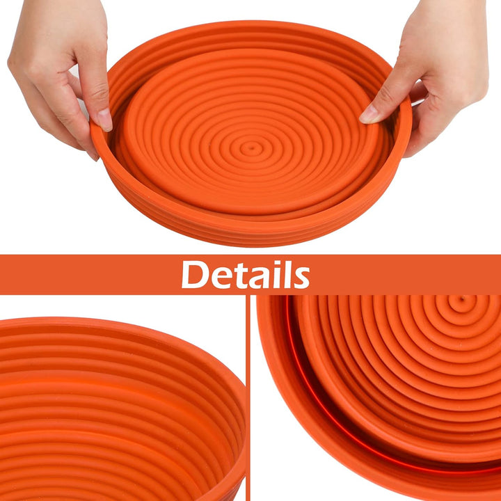 Webake Gärkörbchen Rund für Brot Silicone 23 cm Höhe 9 cm Garkorb Brot Gärkörbe zum Brotbacken Bread