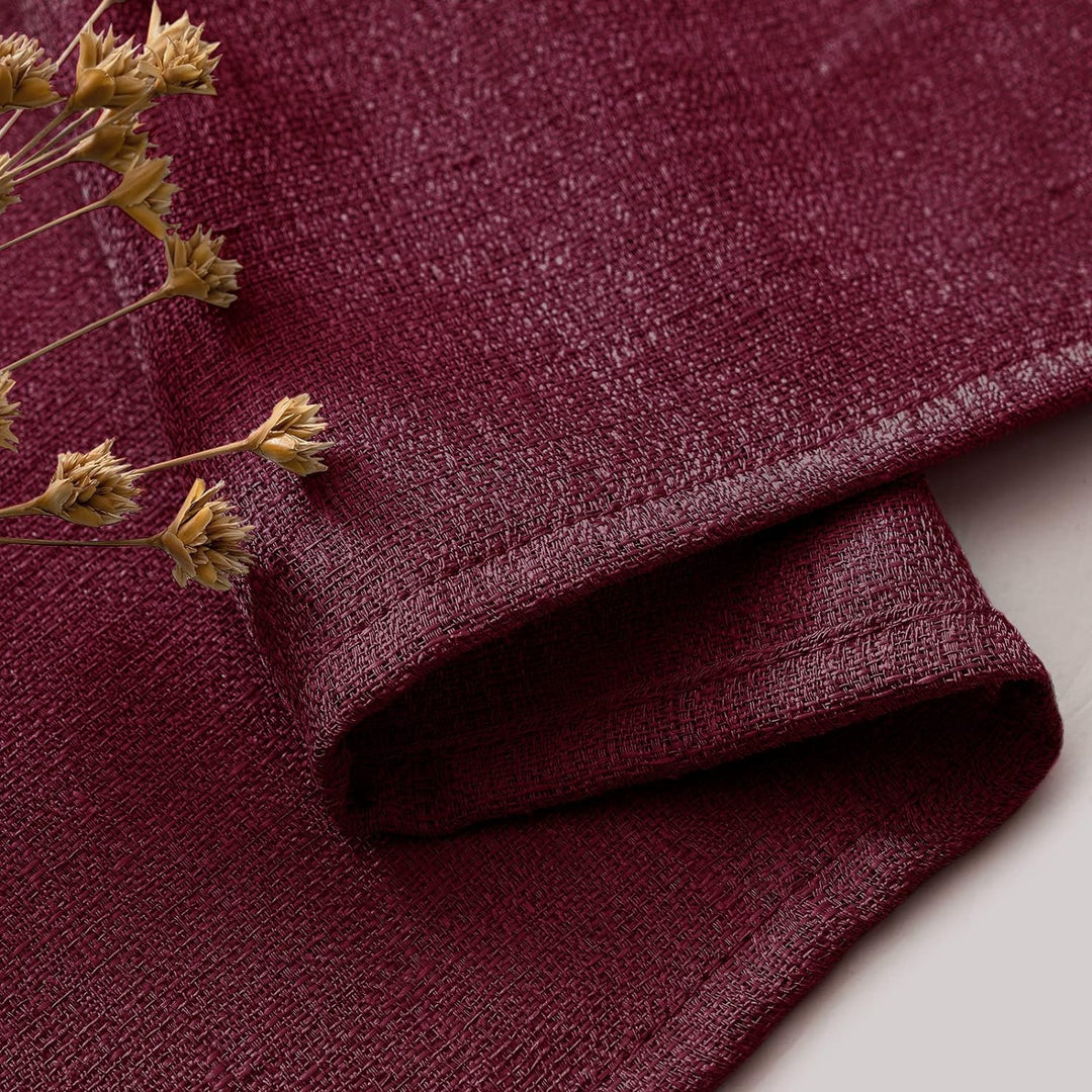 MIULEE 2er Set Voile Vorhang Sheer Leinenvorhang mit Ösen Transparente Unregelmässige Textur Gardine