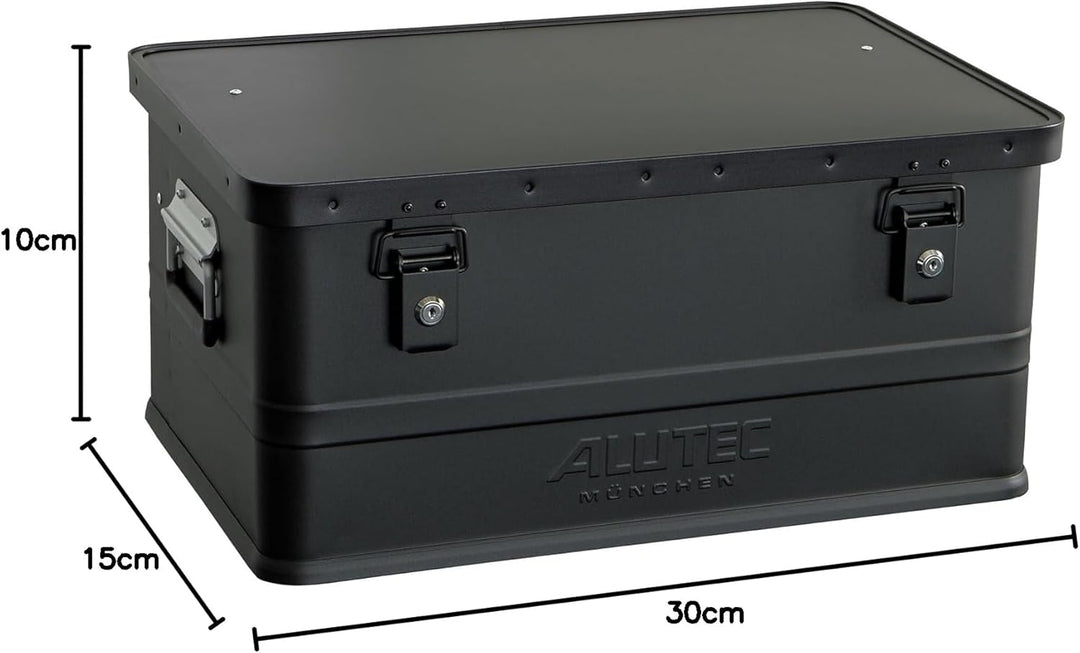 ALUTEC Aluminiumbox Classic 48 (Farbe Schwarz, Inhalt 48 ltr., Innenmasse (LxBxH) 550 X 350 X 250 mm