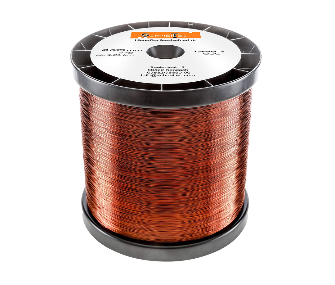 Kupferlackdraht W210 Ø 0,75 mm 5 kg CU Lackdraht Grad 2 CUL Kupferdraht Gewicht 5 Kilogramm Durchmes