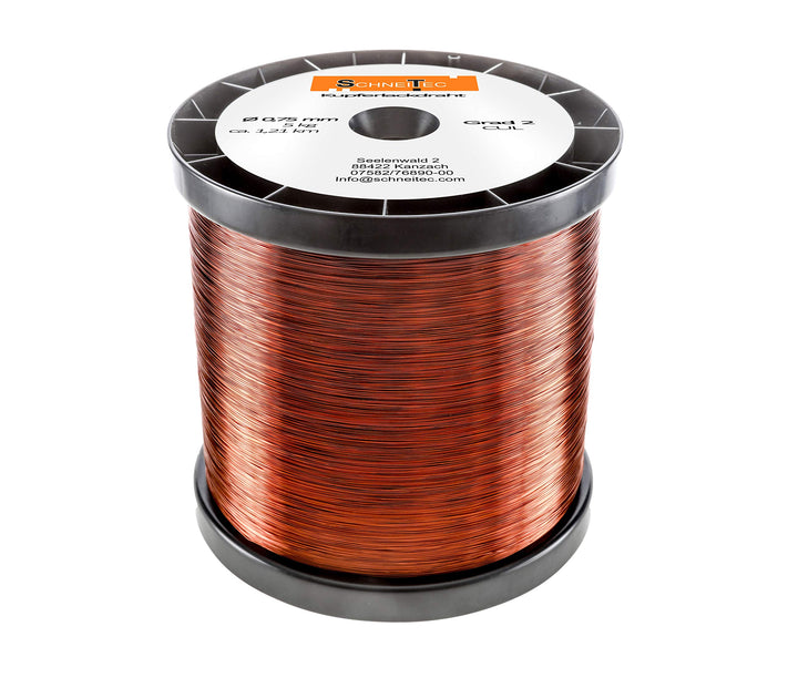 Kupferlackdraht W210 Ø 0,75 mm 5 kg CU Lackdraht Grad 2 CUL Kupferdraht Gewicht 5 Kilogramm Durchmes