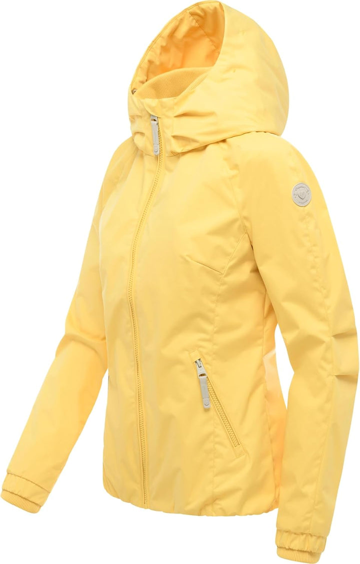 Ragwear Damen wasserdichte Übergangsjacke leichte Jacke kurz mit Kapuze Dizzie Intl XS-6XL XS Banana