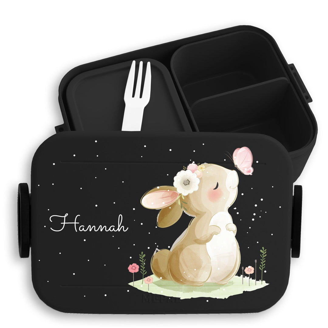 Kinder Bento Box Midi Lunchbox für Mepal Bentobox - Hasen - Brotdose Süsser Hase personalisiert I La