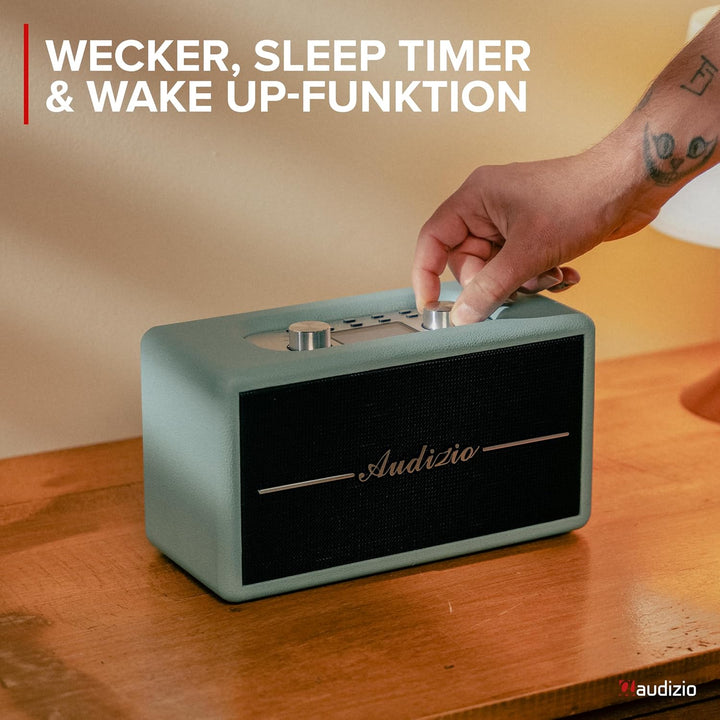 Audizio Tune60, DAB Radio mit Bluetooth Lautsprecher, Fernbedienung, FM, 40 Watt, Batterie- Netzbetr