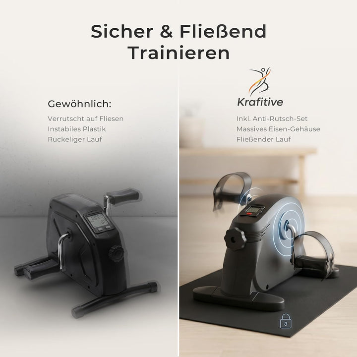 Pedaltrainer &amp; Mini Heimtrainer, Arme &amp; Beine, für Senioren | Sitztraining unterm Schreibtisch, gele