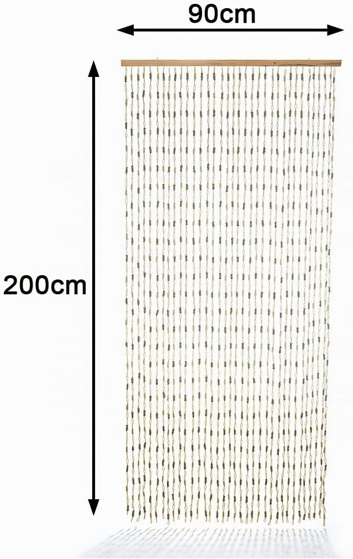 Kobolo Türvorhang Papiervorhang Nature Papier beige braun 35 Stränge 90x200 cm - rechteckig - Indoor