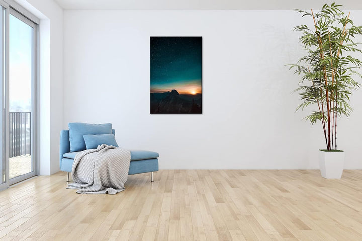 deyoli atemberaubender Sternenhimmel bei Sonnenaufgang Format: 100x70 als Leinwandbild, Motiv fertig