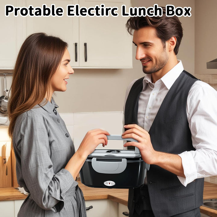 Elektrische Lunchbox 100W, 3-in-1 tragbare beheizte Lunchbox, Herausnehmbare Edelstahl-Brotdose, 12V