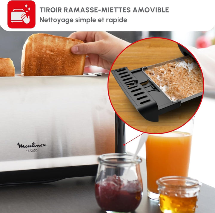MOULINEX LS260800 Subito Toaster - Edelstahl und Schwarz