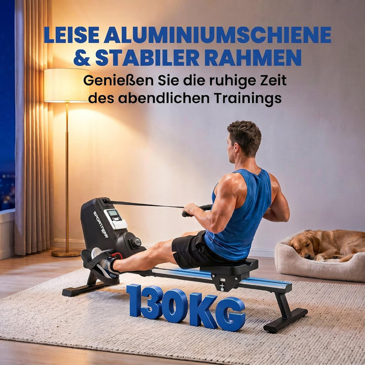 SPORTNOW Rudergerät für Zuhause Leises Magnetisches Rudergeräte mit 16 Widerstandsstufen Exklusiver