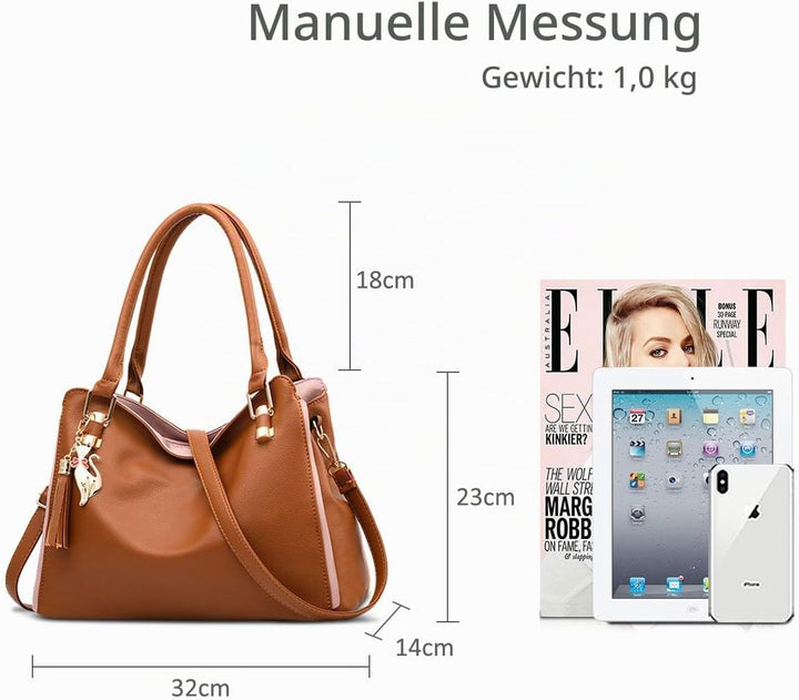 NICOLE&amp;DORIS Damen Schultertasche Mode Handtaschen Hobos und Umhängetaschen für Frauen Gross Trageta