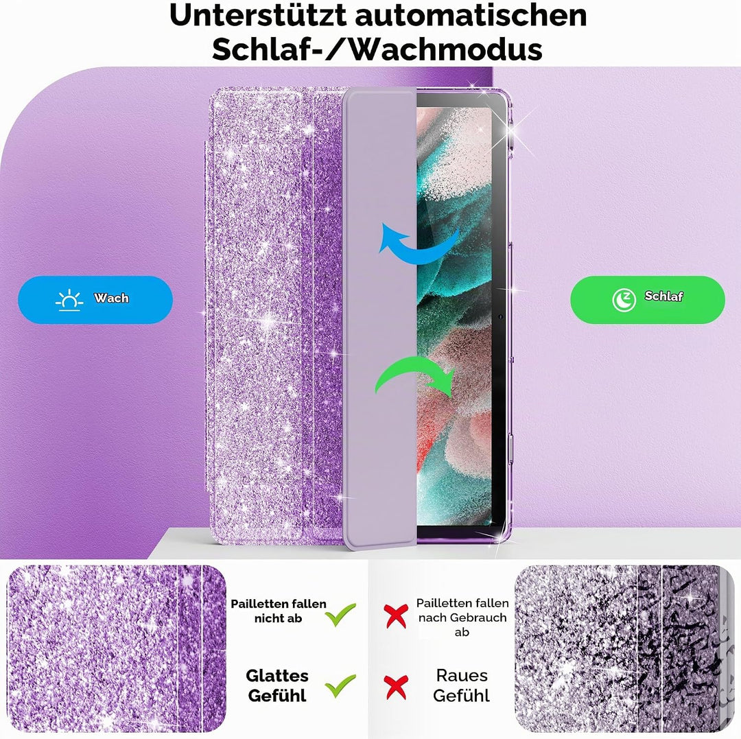 INFILAND Hülle für Samsung Galaxy Tab A11+/A9+11 Zoll (2023/2025),Glitzernde Schutzhülle mit funkeln