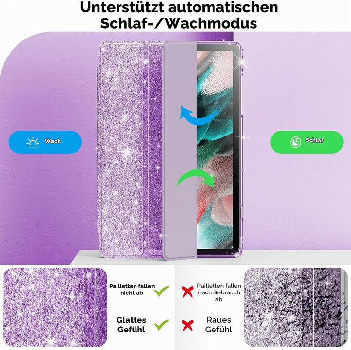 INFILAND Hülle für Samsung Galaxy Tab A11+/A9+11 Zoll (2023/2025),Glitzernde Schutzhülle mit funkeln