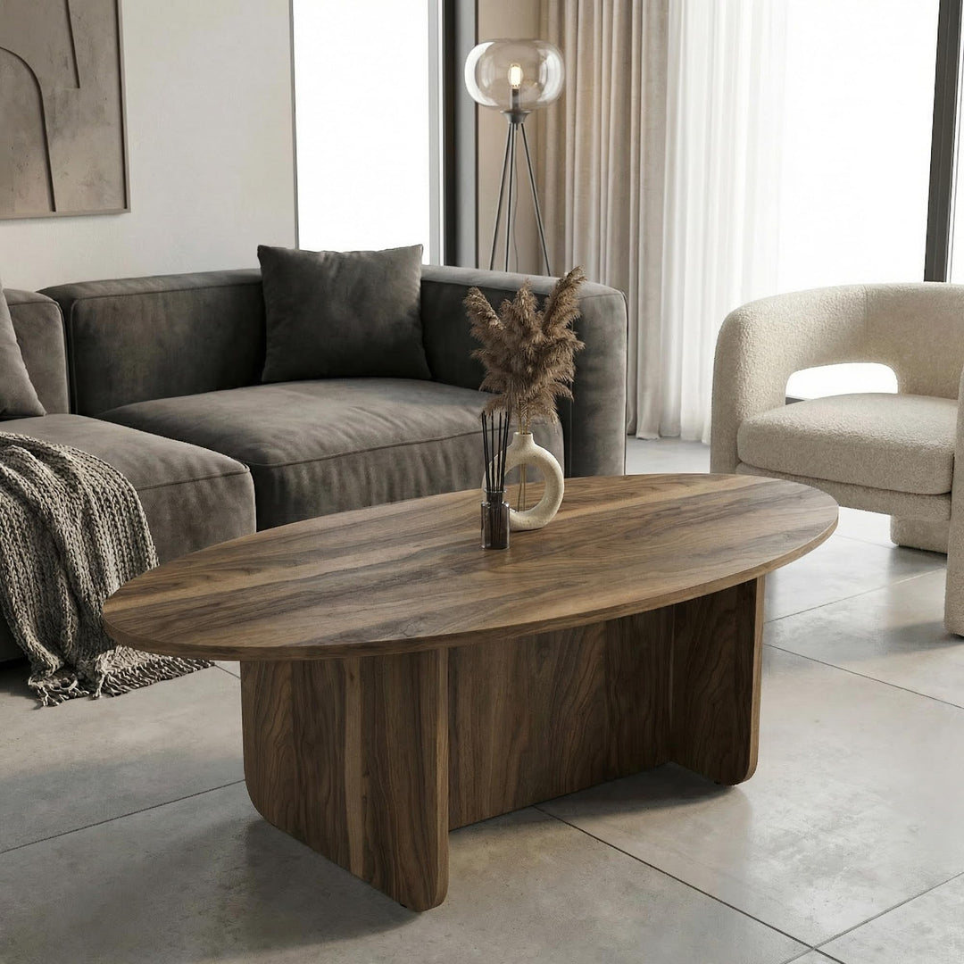 moebel17 Couchtisch Luminous Ratan 120x60 cm (Walnuss), Walnuss