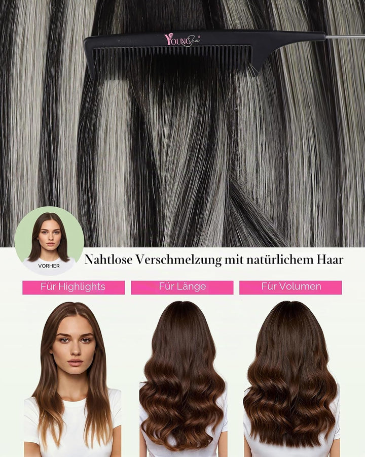 YoungSee Tape in Extensions Echthaar Ombre Tape Extensions Ombre Echthaar Extensions Tape 30 cm Tape