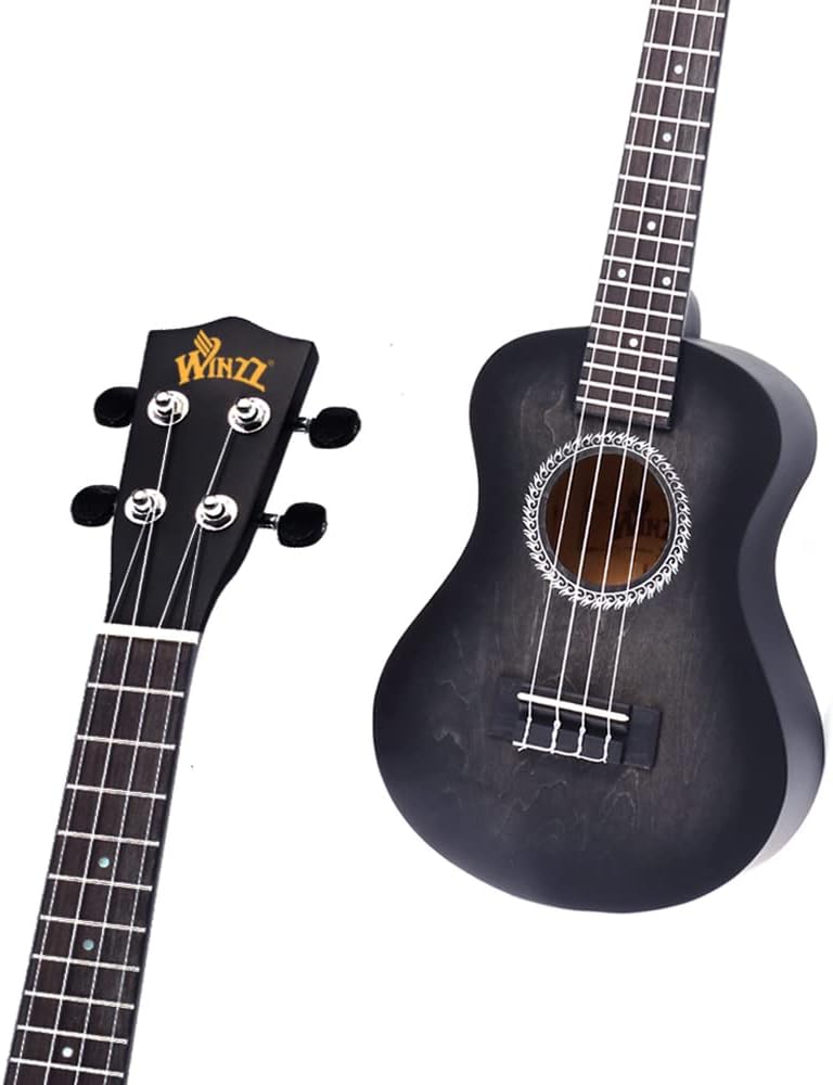 Winzz 23" Ukulele Konzert Anfänger Set Kinder Erwachsene, Einzigartiges Farbdesign, mit Tasche, Stim